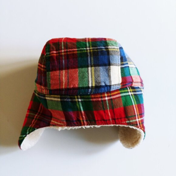 Baby Gap Plaid Sherpa Trapper Hat 12-18 Months (48 cm) - Picture 11 of 11